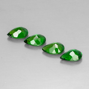Pedras preciosas de diopsídio de cromo verde natural de  ct, formato de pêra, VVS-VS