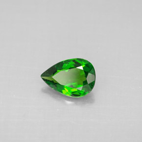 Diopsídio de cromo verde natural 0,60ct, formato de pêra, VS