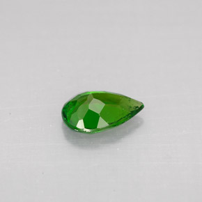 Diopsídio de cromo verde natural 0,60ct, formato de pêra, VS