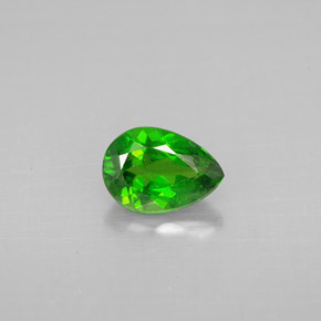 Diopsídio de Cromo Verde Natural 0.77ct, Formato de pêra, VS
