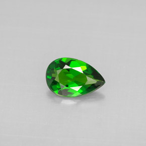 Diopsídio de cromo verde natural 0,56ct, formato de pêra, VS