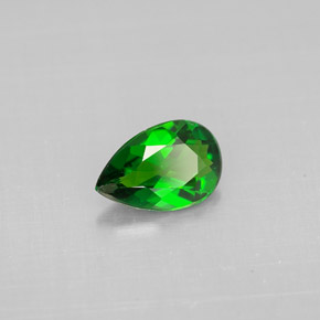Diopsídio de cromo verde natural 0,56ct, formato de pêra, VS