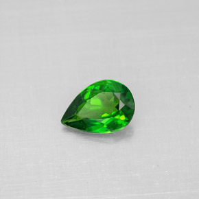 Diopsídio de cromo verde natural 0,50ct, formato de pêra, VS