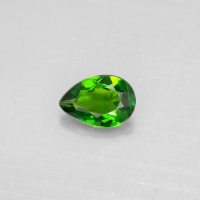 Diopsídio de cromo verde natural 0,62ct, formato de pêra, VS