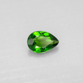 Diopsídio de cromo verde natural 0,62ct, formato de pêra, VS