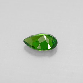 Diopsídio de cromo verde natural 0,62ct, formato de pêra, VS