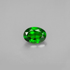 Diopsídio de cromo verde natural 0,80ct, corte oval, VS-SI