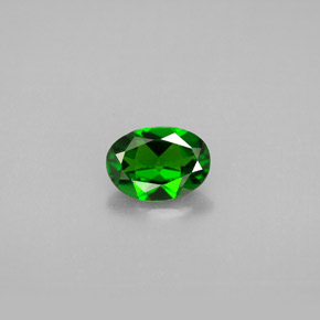 Diopsídio de cromo verde natural 0,73ct, corte oval, VVS