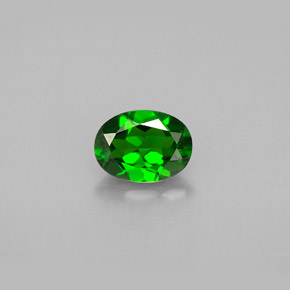 Diopsídio de cromo verde natural 0,88ct, corte oval, VVS-VS