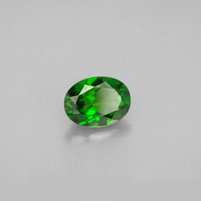 Diopsídio de cromo verde natural 0,88ct, corte oval, VVS-VS