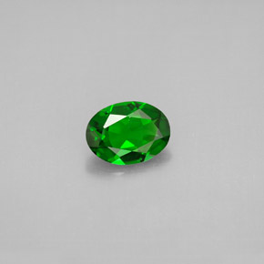 Diopsídio de cromo verde natural 0,81ct, corte oval, VVS-VS