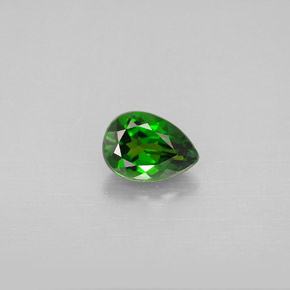 Diopsídio de cromo verde natural 0,88ct, formato de pêra, VVS