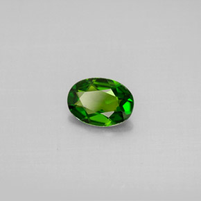 Diopsídio de cromo verde natural 0,65ct, corte oval, VVS