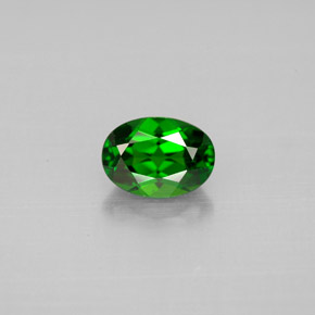 Diopsídio de cromo verde natural 0,89ct, corte oval, VVS
