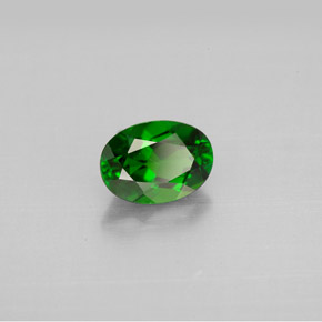 Diopsídio de cromo verde natural 0,89ct, corte oval, VVS