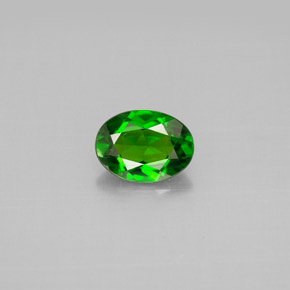 Diopsídio de cromo verde natural 0,78ct, corte oval, VVS-VS
