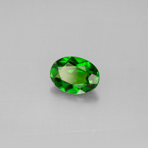 Diopsídio de cromo verde natural 0,78ct, corte oval, VVS-VS
