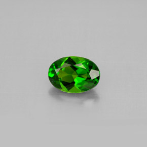 Diopsídio de cromo verde natural 0,86ct, corte oval, VVS-VS