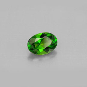 Diopsídio de cromo verde natural 0,86ct, corte oval, VVS-VS