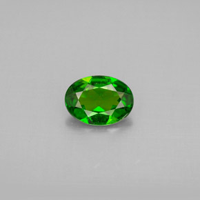 Diopsídio de cromo verde natural 0,77ct, corte oval, VVS-VS