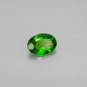 Diopsídio de cromo verde natural 0,77ct, corte oval, VVS-VS