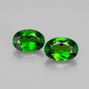 Pedras preciosas de diopsídio de cromo verde natural de  ct, corte oval, VVS-VS