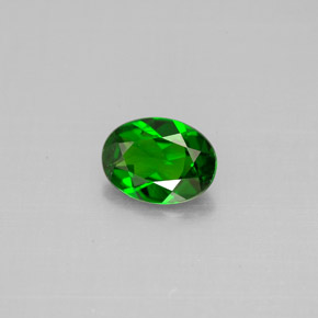 Diopsídio de cromo verde natural 0,72ct, corte oval, VVS-VS