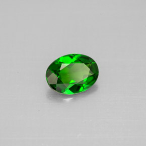 Diopsídio de cromo verde natural 0,72ct, corte oval, VVS-VS