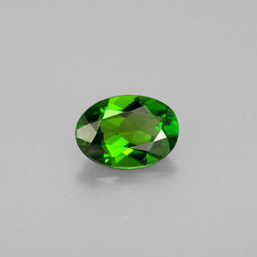 Diopsídio de cromo verde natural 0,75ct, corte oval, VVS-VS