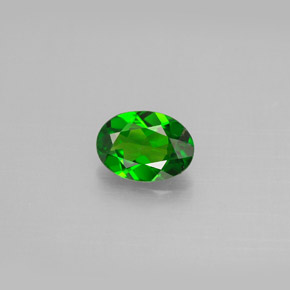 Diopsídio de cromo verde natural 0,71ct, corte oval, VVS-VS