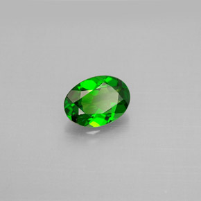 Diopsídio de cromo verde natural 0,71ct, corte oval, VVS-VS