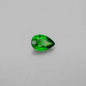Diopsídio de cromo verde natural 0,31ct, formato de pêra, VVS