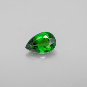 Diopsídio de cromo verde natural 0,63ct, formato de pêra, VVS