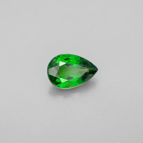 Diopsídio de cromo verde natural 0,63ct, formato de pêra, VVS