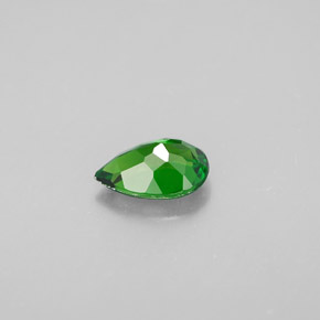 Diopsídio de cromo verde natural 0,63ct, formato de pêra, VVS