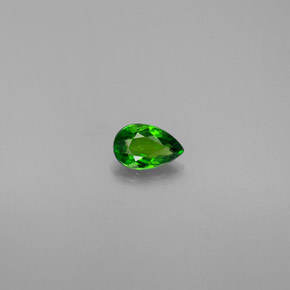Diopsídio de cromo verde natural 0,53ct, formato de pêra, VVS-VS