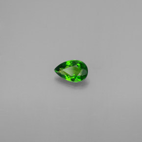 Diopsídio de cromo verde natural 0,53ct, formato de pêra, VVS-VS