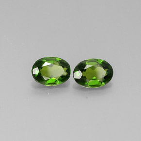 Pedras preciosas de diopsídio de cromo verde natural de  ct, corte oval, VVS-VS