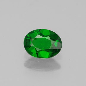 Diopsídio de cromo verde natural 0,56ct, corte oval, VVS-VS