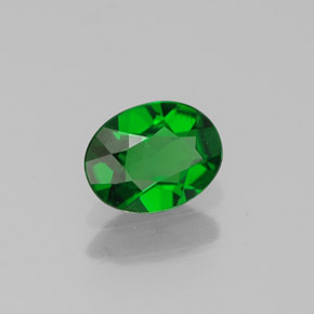 Diopsídio de cromo verde natural 0,56ct, corte oval, VVS-VS