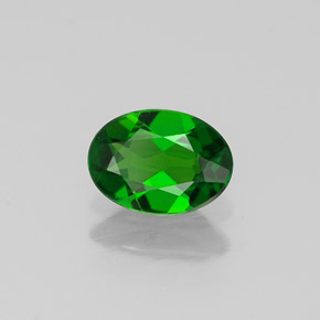 Diopsídio de cromo verde natural 0,67ct, corte oval, VVS
