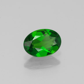 Diopsídio de cromo verde natural 0,67ct, corte oval, VVS