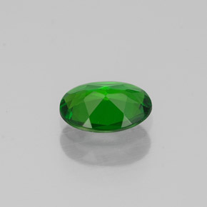 Diopsídio de cromo verde natural 0,67ct, corte oval, VVS