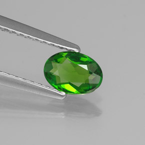 Diopsídio de cromo verde natural 0,45ct, corte oval, VVS-VS
