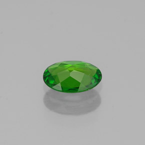 Diopsídio de cromo verde natural 0,45ct, corte oval, VVS-VS