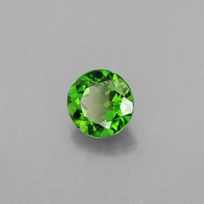 Diopsídio de cromo verde natural 0,49ct, corte redondo, VS