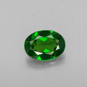 Diopsídio de cromo verde natural 0,72ct, corte oval, VS