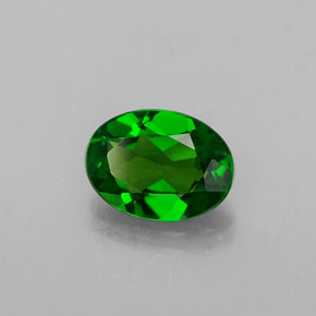 Diopsídio de cromo verde natural 0,72ct, corte oval, VS