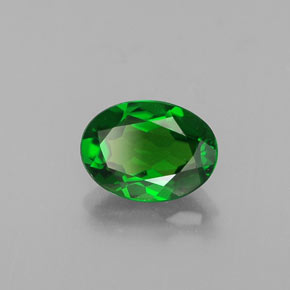 Diopsídio de cromo verde natural 0,82ct, corte oval, VS