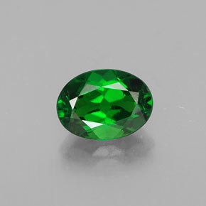 Diopsídio de cromo verde natural 0,90ct, corte oval, SI